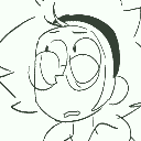 a doodle of a confused nerd